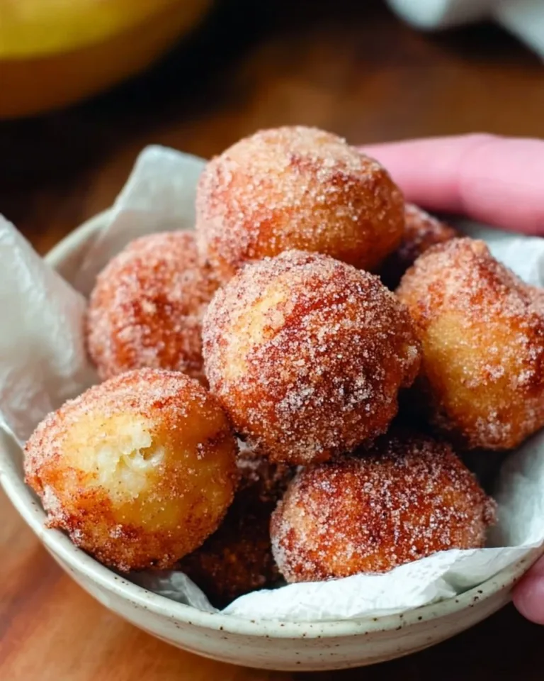 Delicious 2-ingredient banana donut holes on a plate