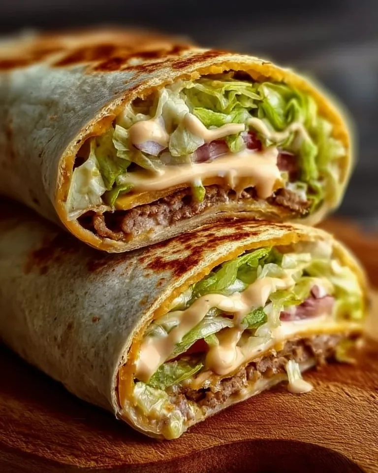 20-Minute burger wraps ready to serve with fresh ingredients