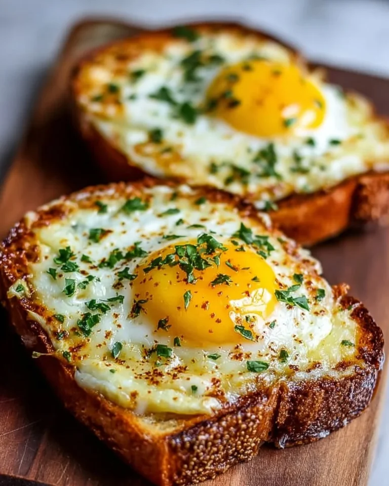 Delicious Air Fryer Egg and Cheese Toast ready to serve for breakfast.