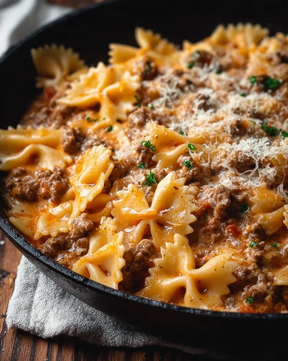 Bowtie Pasta with Ground Beef