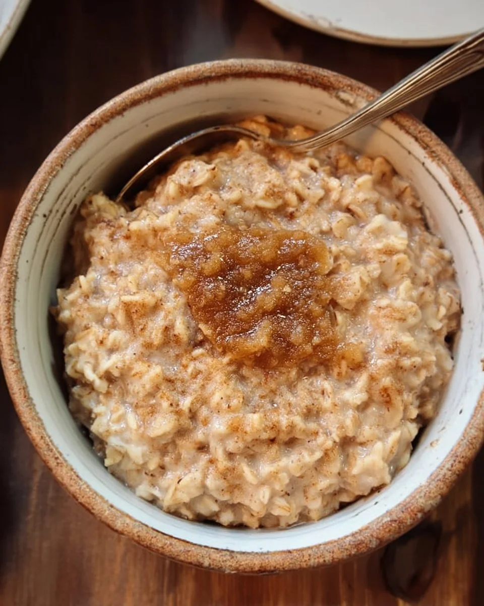 Delicious bowl of Brown Sugar Cinnamon Oatmeal topped with fruits and nuts.