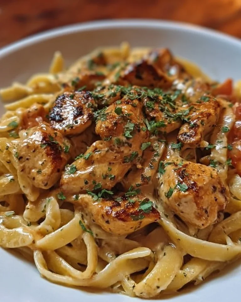 Creamy Cajun Chicken Pasta with vegetables and spices
