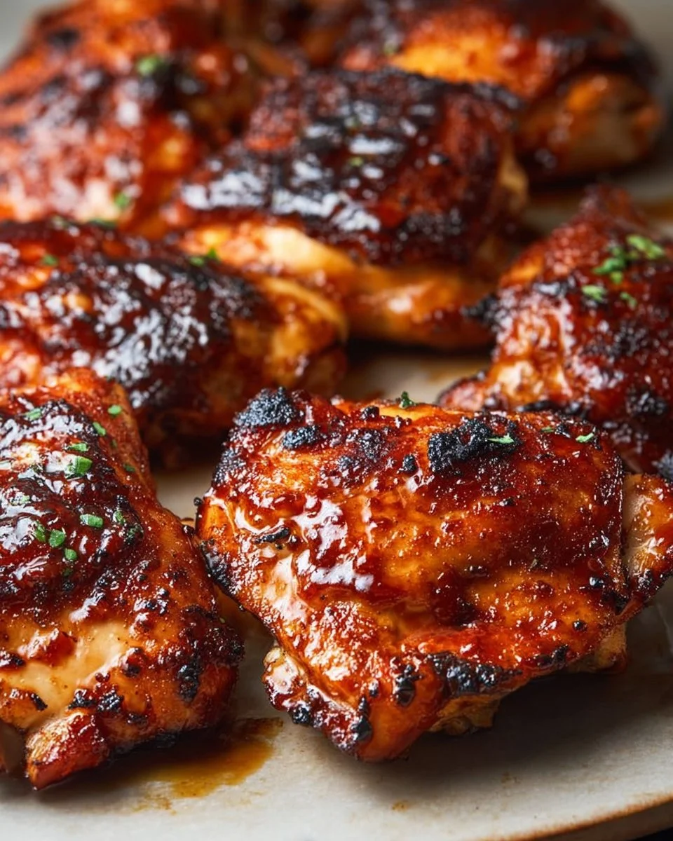 Caramelized BBQ Chicken Thighs in the Oven