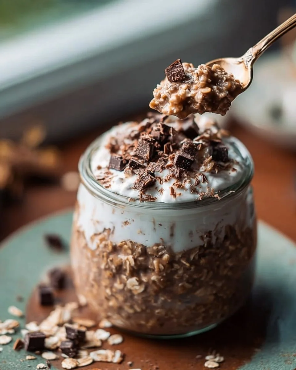 Chocolate Overnight Oats with Yogurt