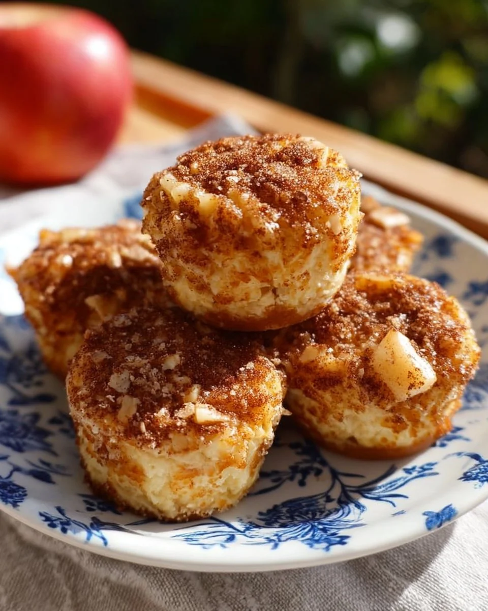 Delicious Cinnamon Apple Cottage Cheese Bites served on a plate.