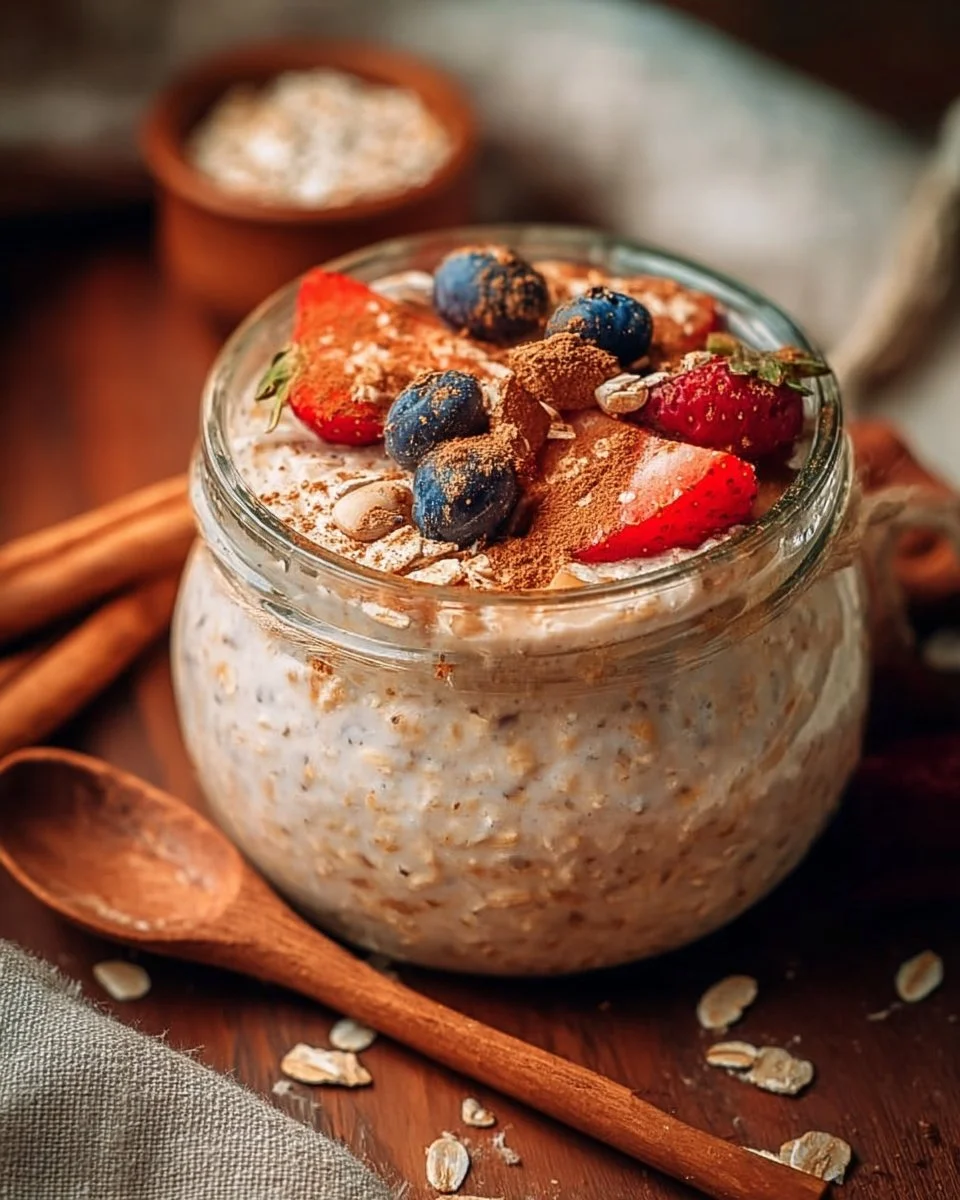 Cinnamon Overnight Oats with Protein Powder