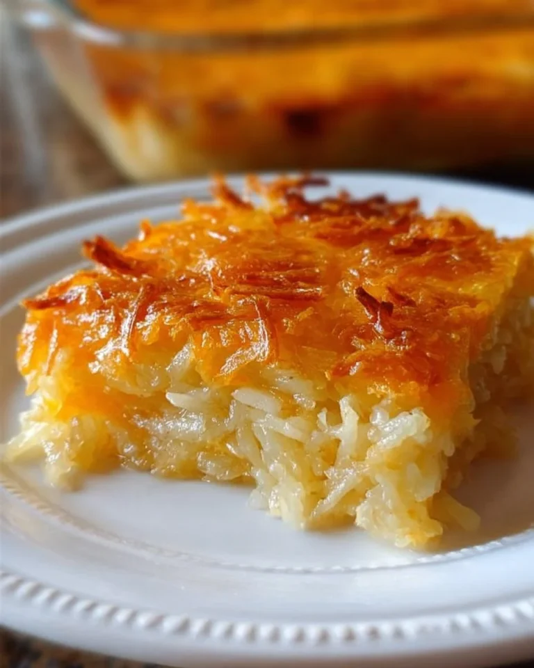 Delicious Copycat Cracker Barrel Hashbrown Casserole in a baking dish