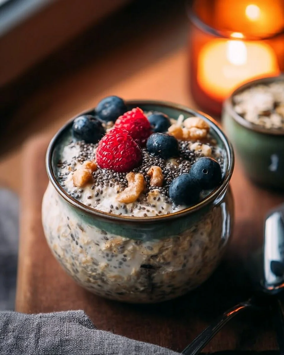 Creamy Vegan Overnight Oats with Chia Seeds
