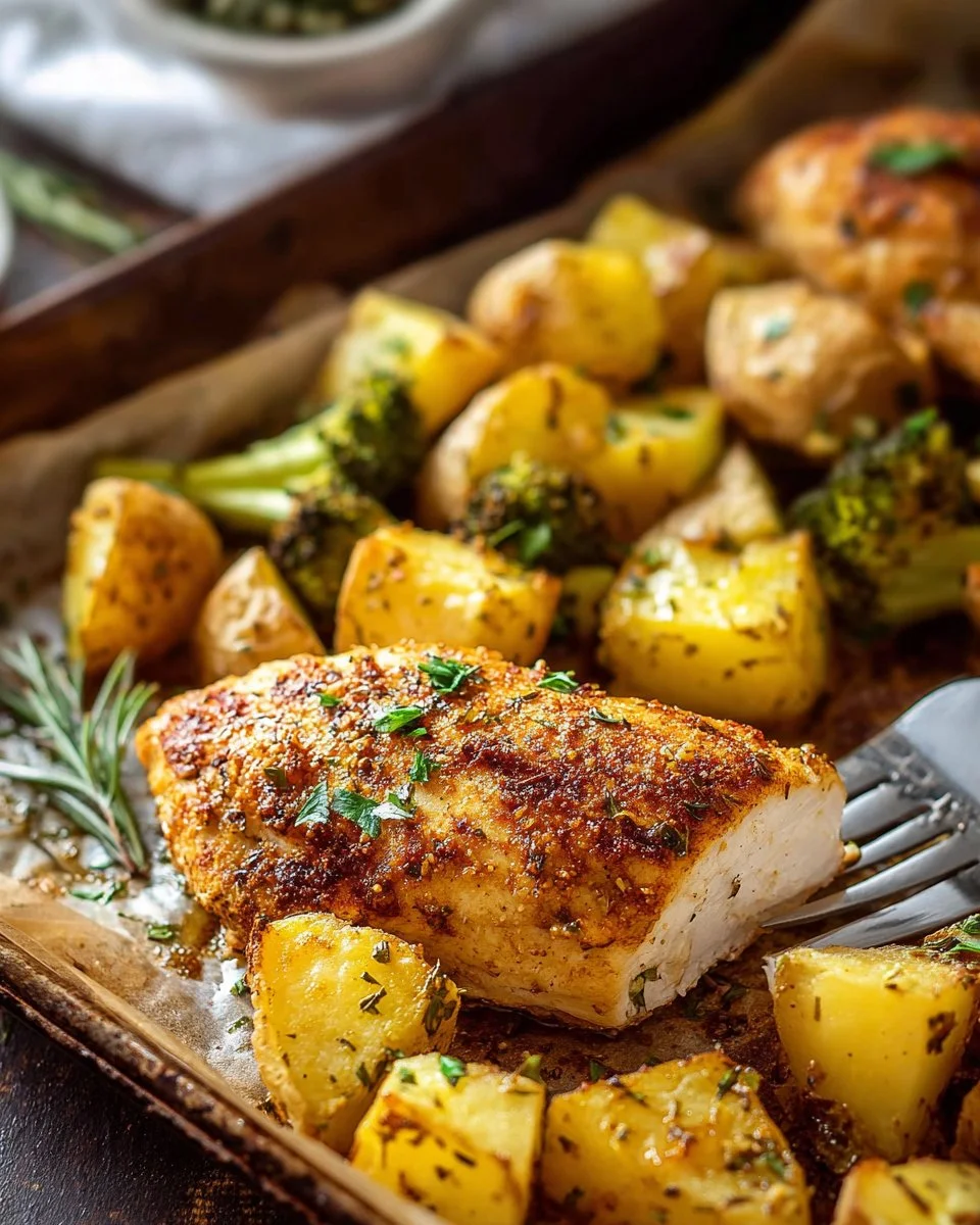 Crispy Baked Chicken Breast and Potatoes