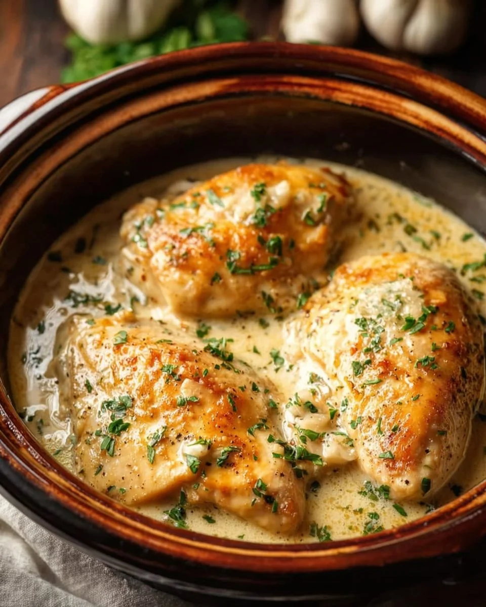 Crockpot Creamy Garlic Parmesan Chicken