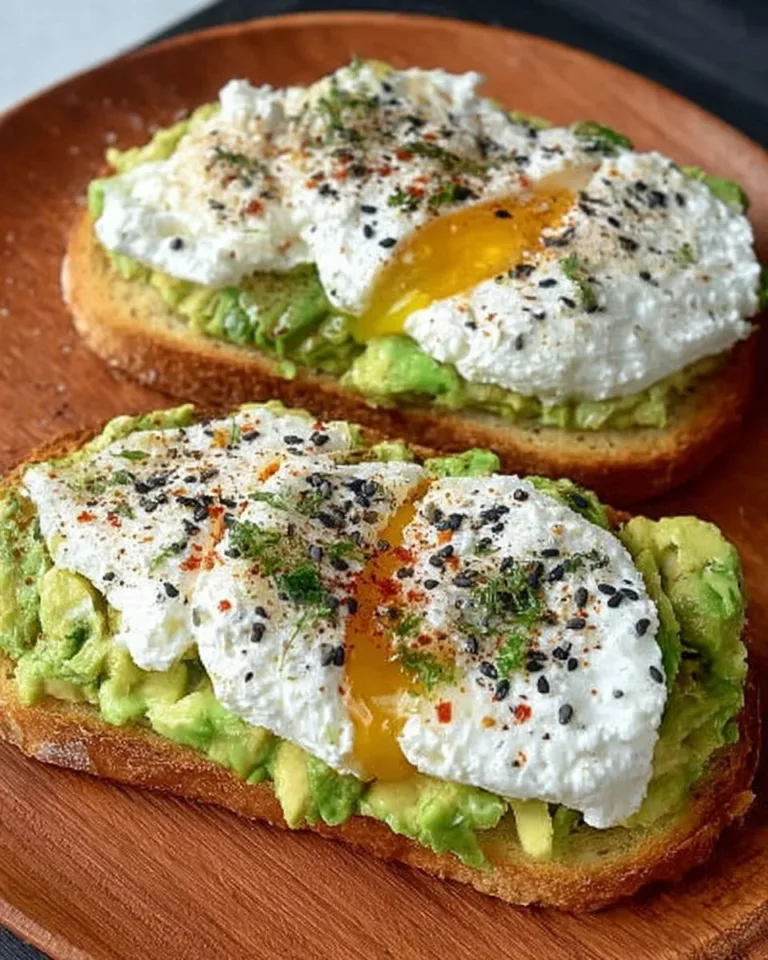 Delicious cottage cheese avocado toast topped with fresh herbs and spices.