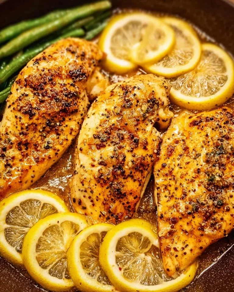 Plate of easy lemon pepper chicken served with vegetables