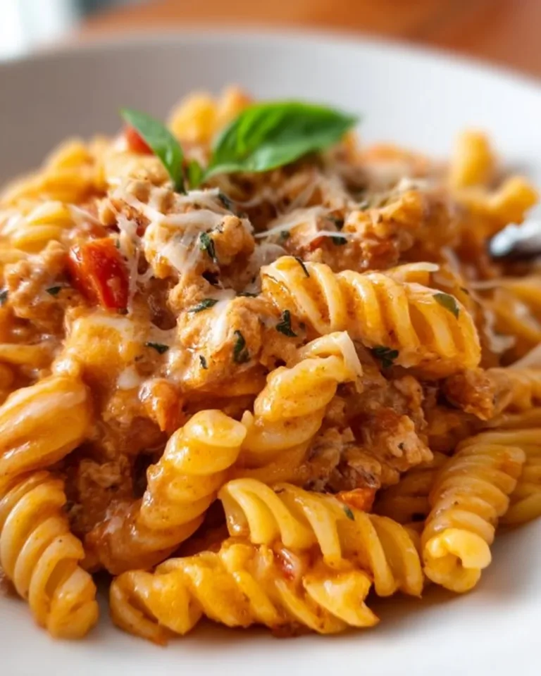 Gordon Ramsay's ground turkey pasta dish topped with fresh herbs