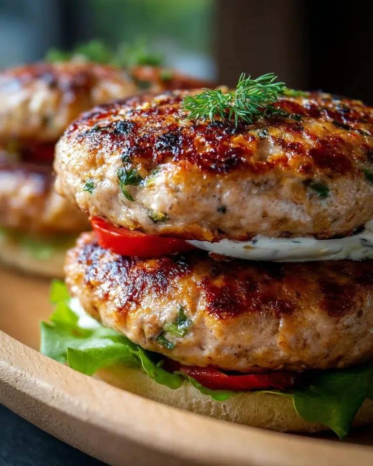 Juicy Greek chicken burgers served with fresh vegetables and tzatziki sauce
