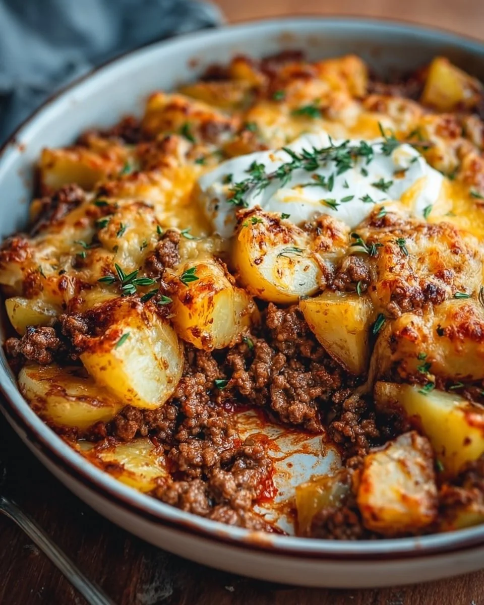 Ground Beef and Potatoes Casserole