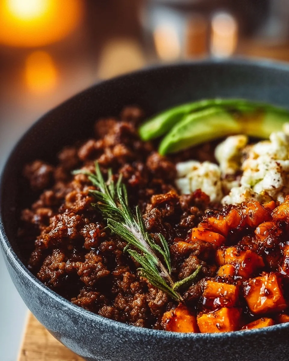 Ground Beef Hot Honey Bowl