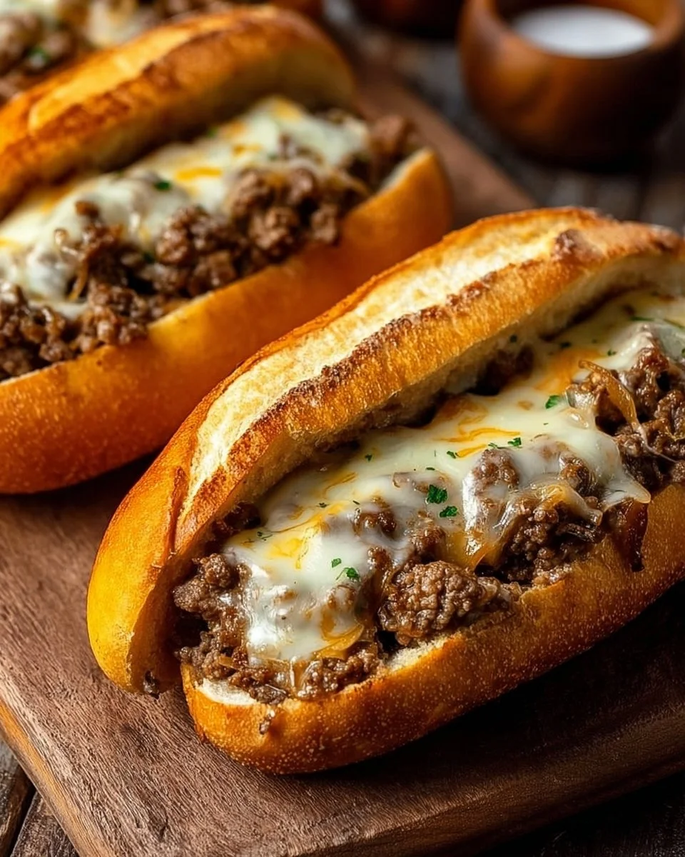 Ground Beef Philly Cheesesteaks