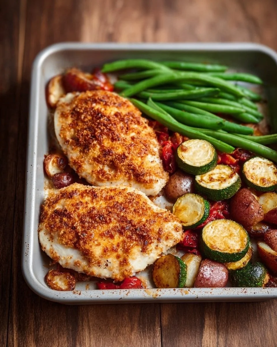 Healthy Chicken Parmesan dish with fresh vegetables on a plate