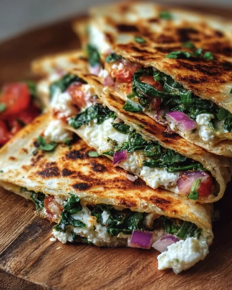 Healthy Mediterranean Quesadilla served with fresh ingredients