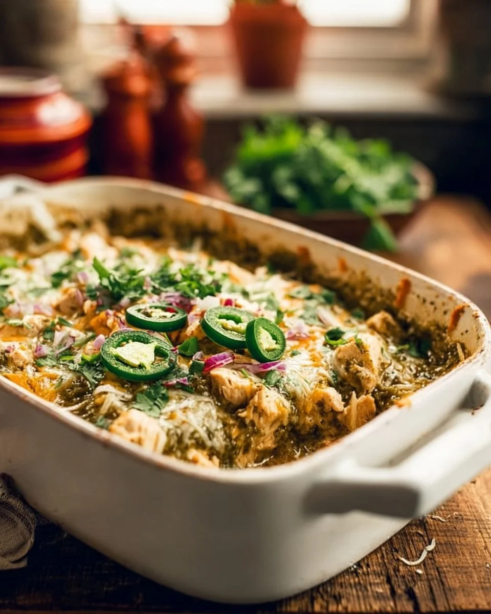 Healthy Salsa Verde Chicken Casserole
