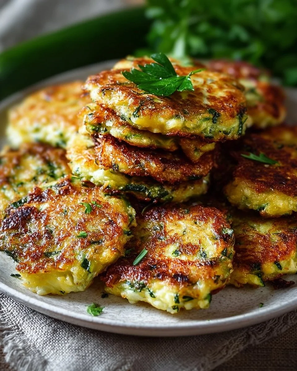 Crispy healthy zucchini fritters served as a nutritious side dish.