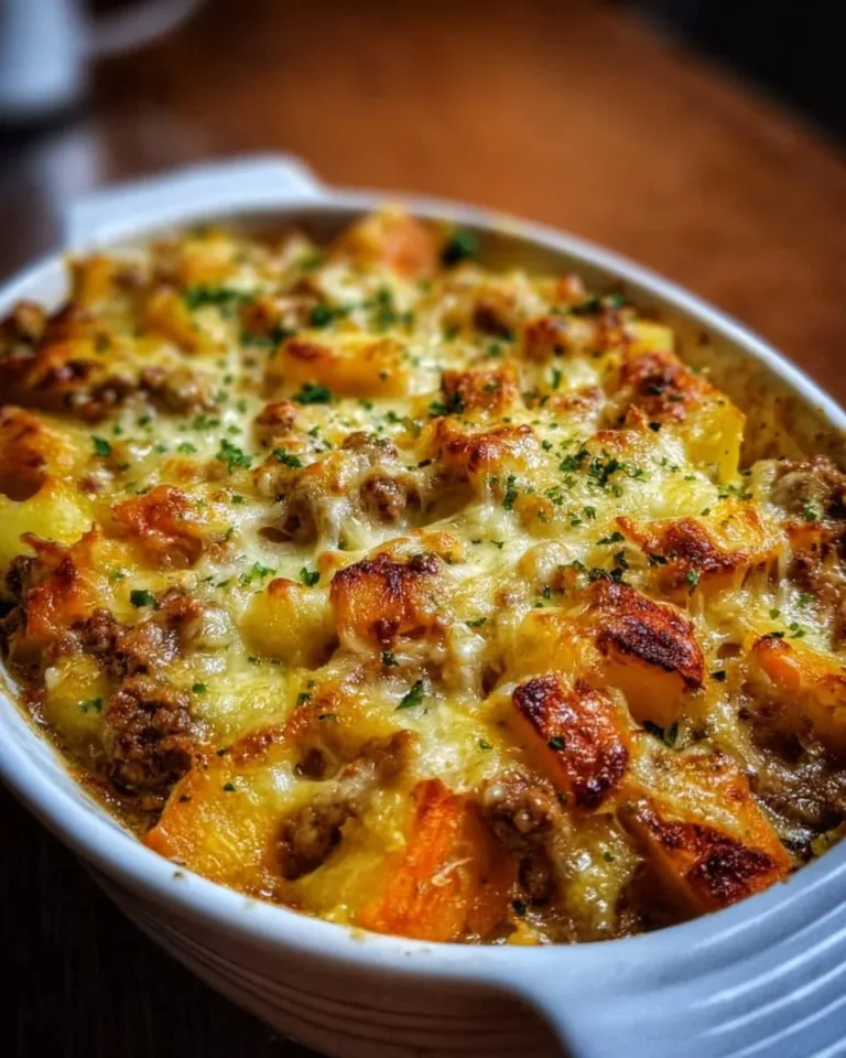 Delicious Hobo Casserole in a rustic dish, ideal for family meals