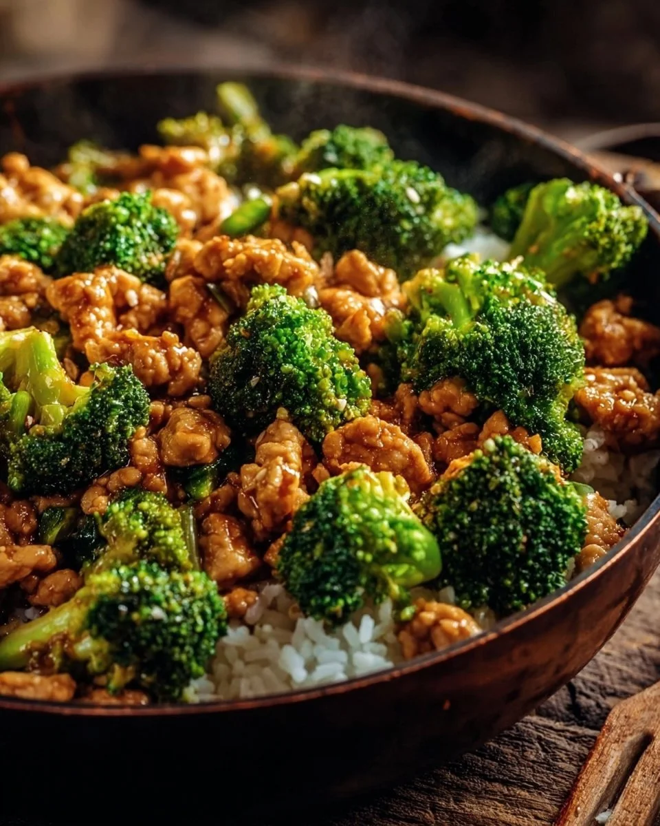 Honey Sriracha Ground Chicken and Broccoli