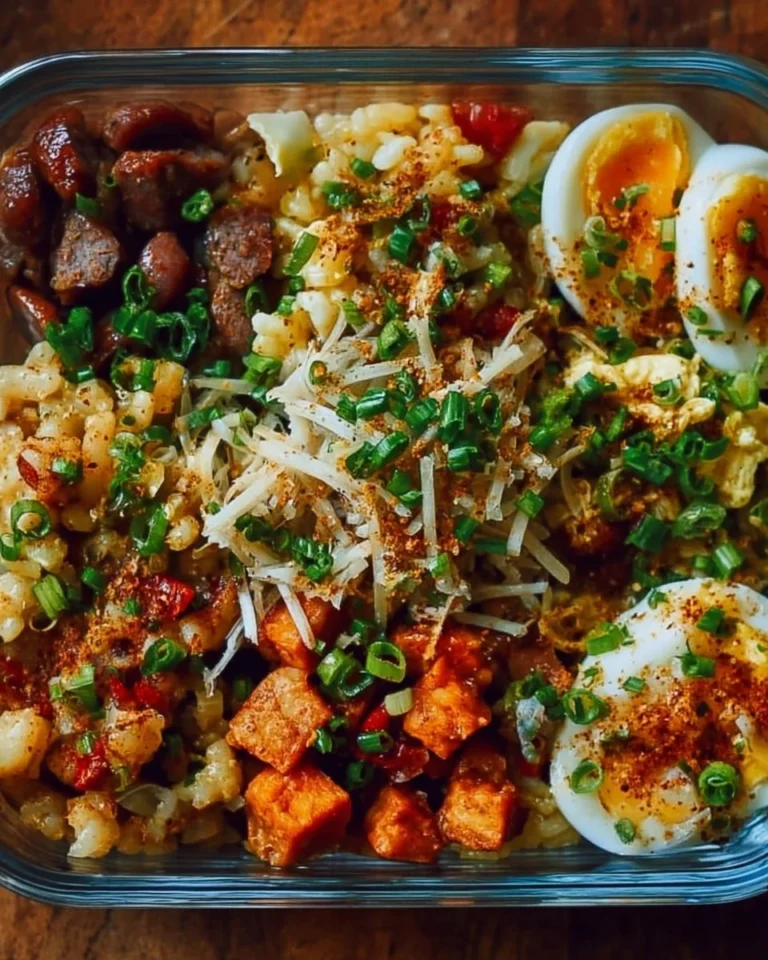 Colorful meal prep breakfast bowls filled with nutritious ingredients