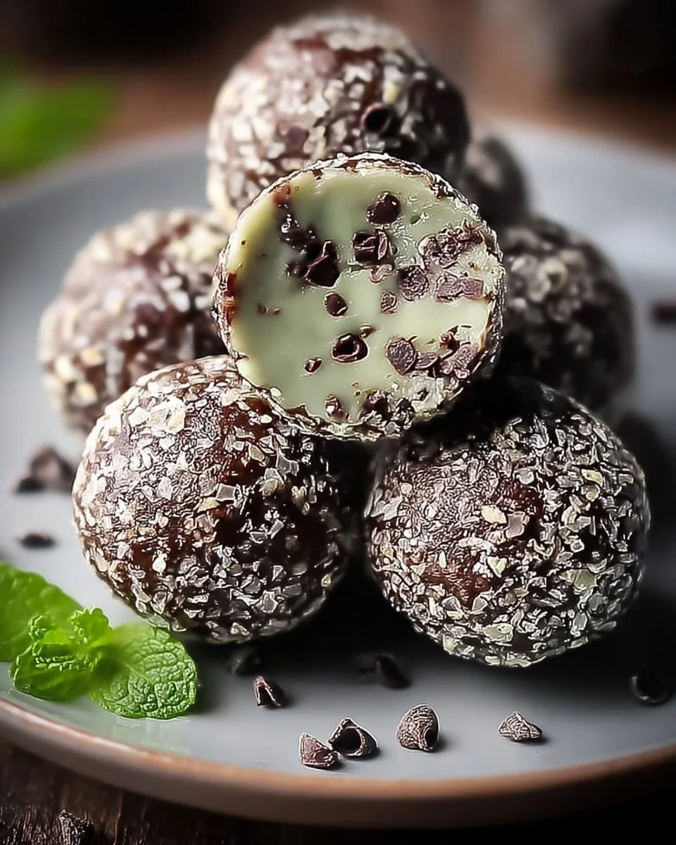 Healthy Mint Chocolate Chip Protein Balls for a nutritious snack