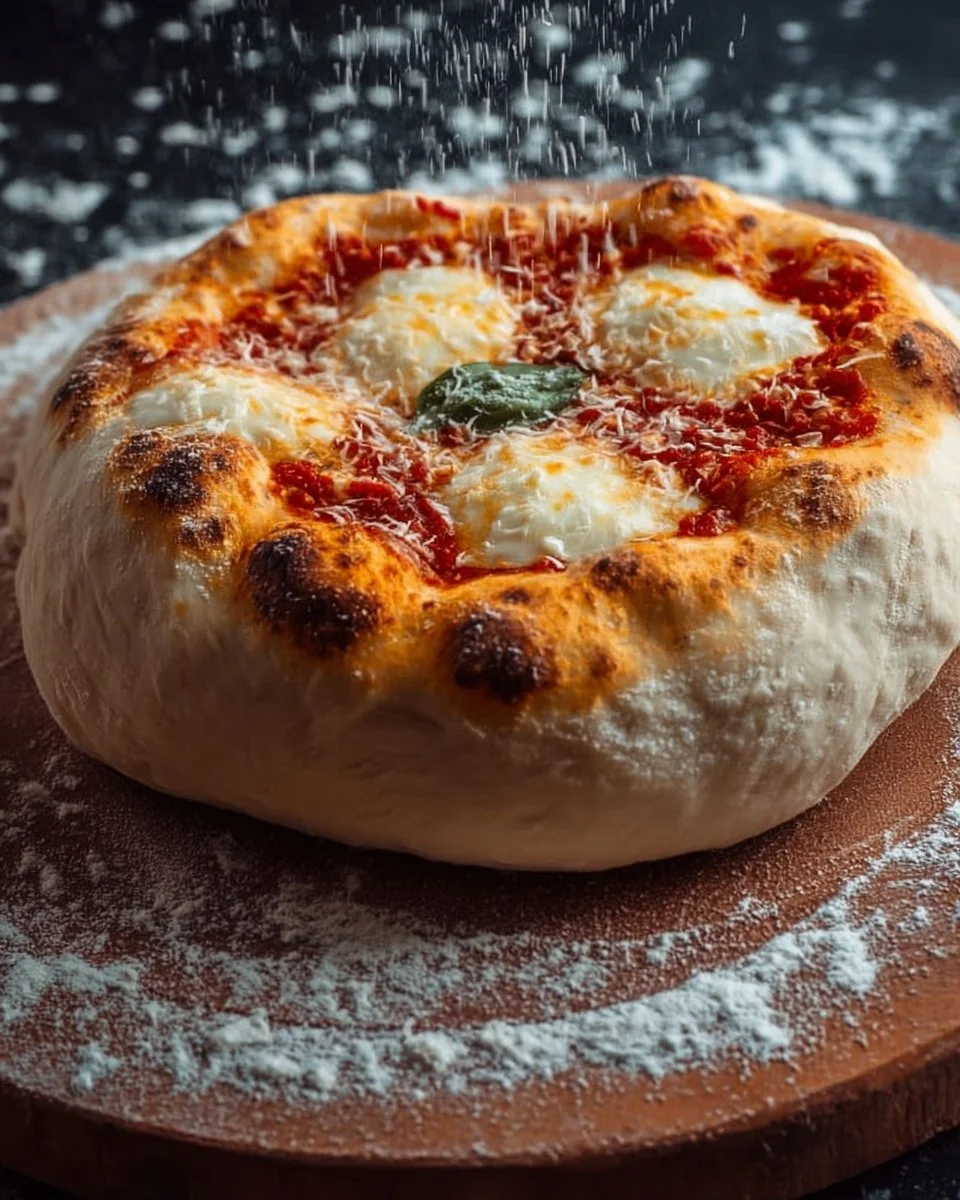 Homemade Neapolitan pizza dough ready for baking