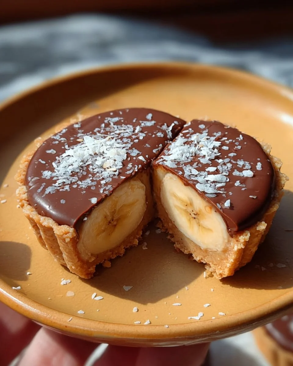 No-bake vegan banana tart topped with fresh bananas and creamy filling