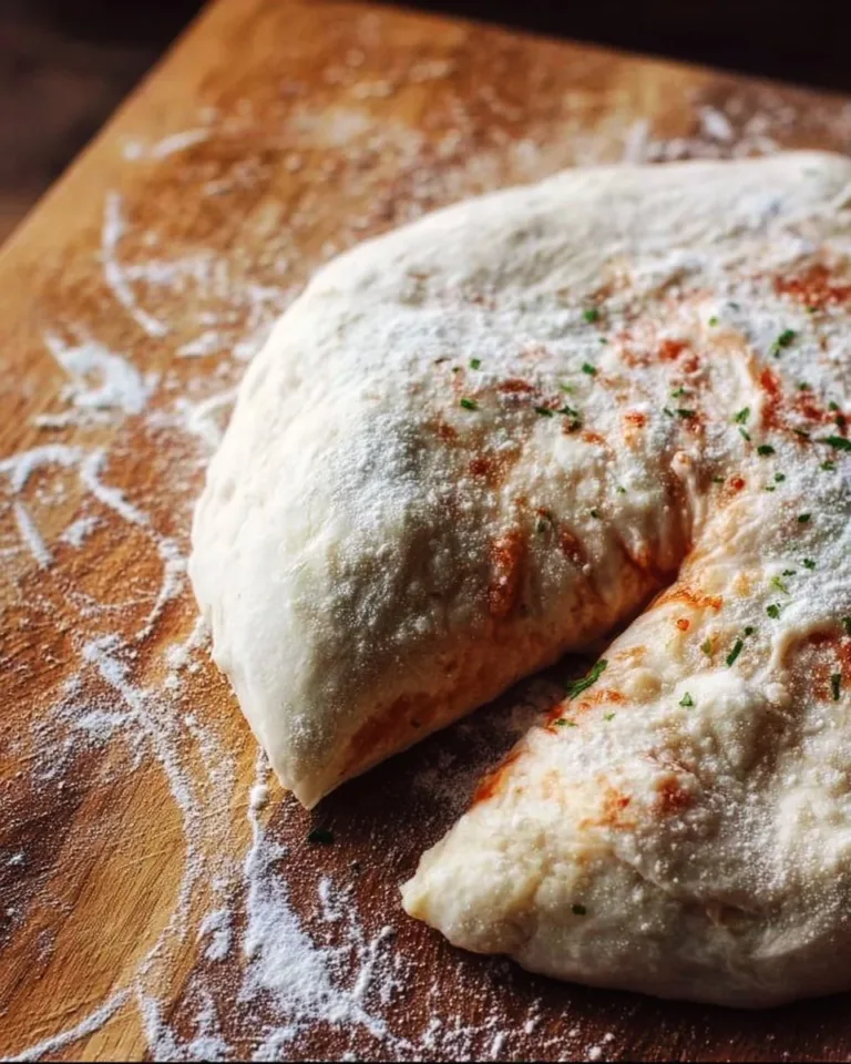 Delicious homemade pizza dough ready to be topped and baked