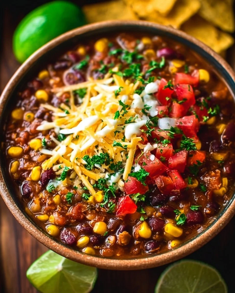 Slow Cooker Lentil Taco Chili