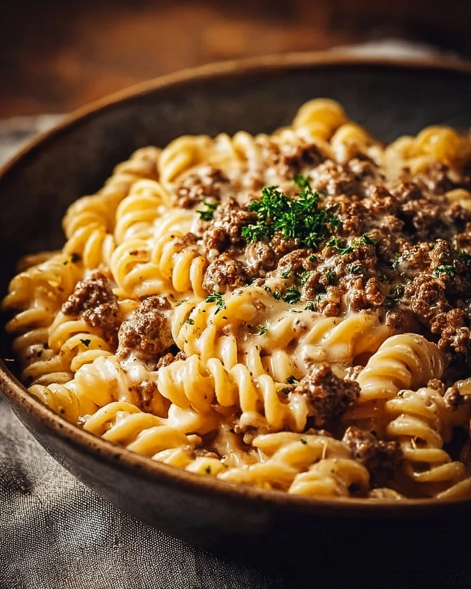 Stovetop Creamy Ground Beef Pasta