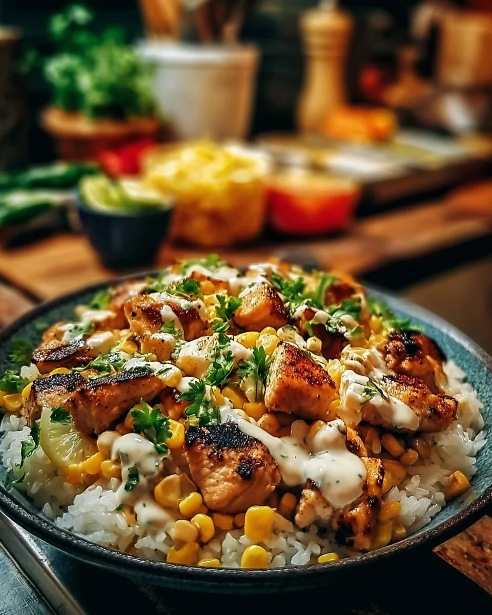 Street Corn Chicken Rice Bowl