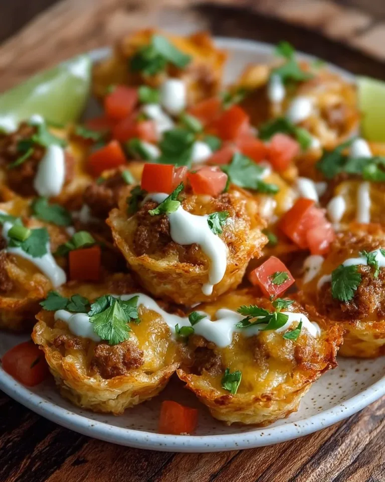 Plate of tasty Taco Ranch Bites garnished with fresh herbs