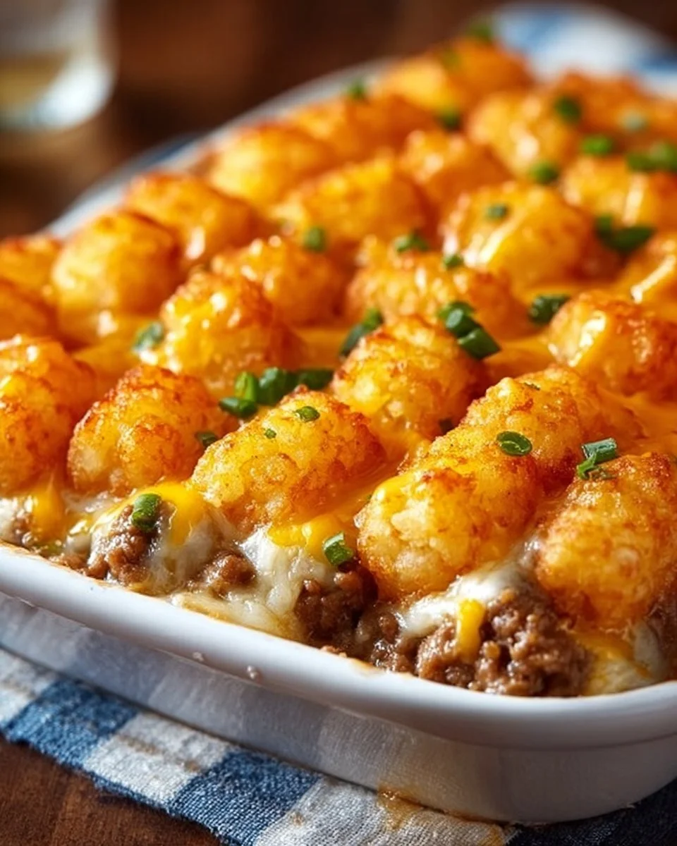 Tater Tot Casserole with Ground Beef