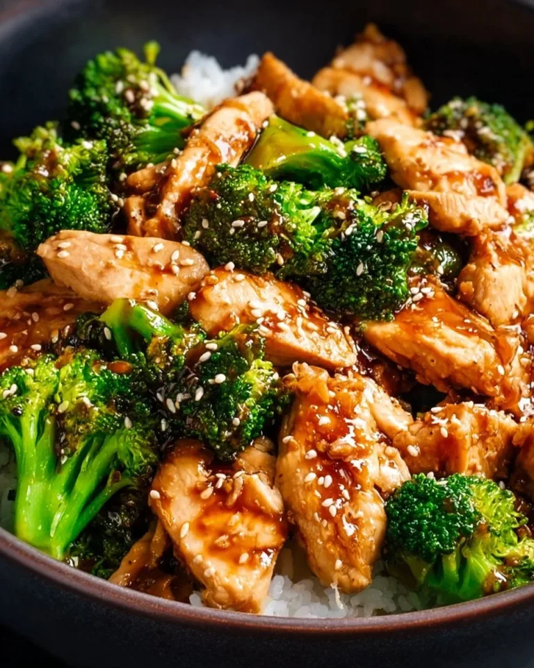 Delicious 30 minute chicken and broccoli dish served on a plate.