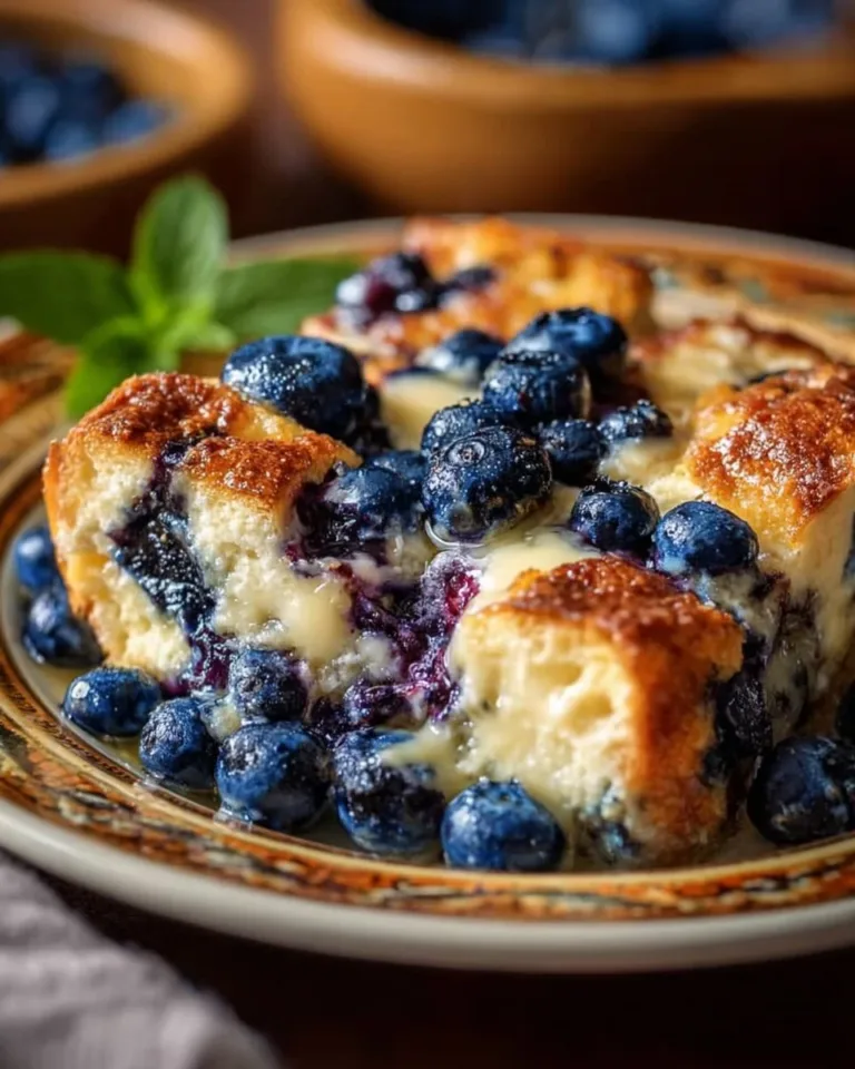Delicious blueberry cottage cheese breakfast bake fresh out of the oven