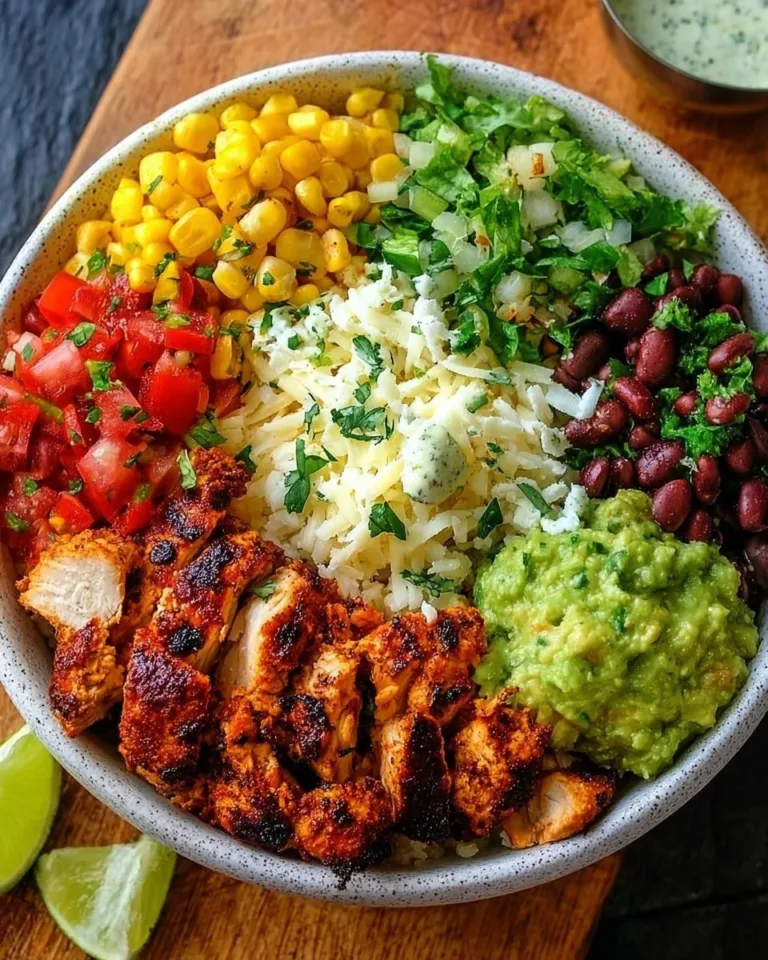 Delicious Chipotle-style Chicken Bowl with fresh ingredients and vibrant colors