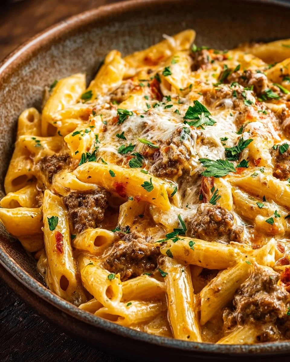 Creamy High Protein Beef Pasta