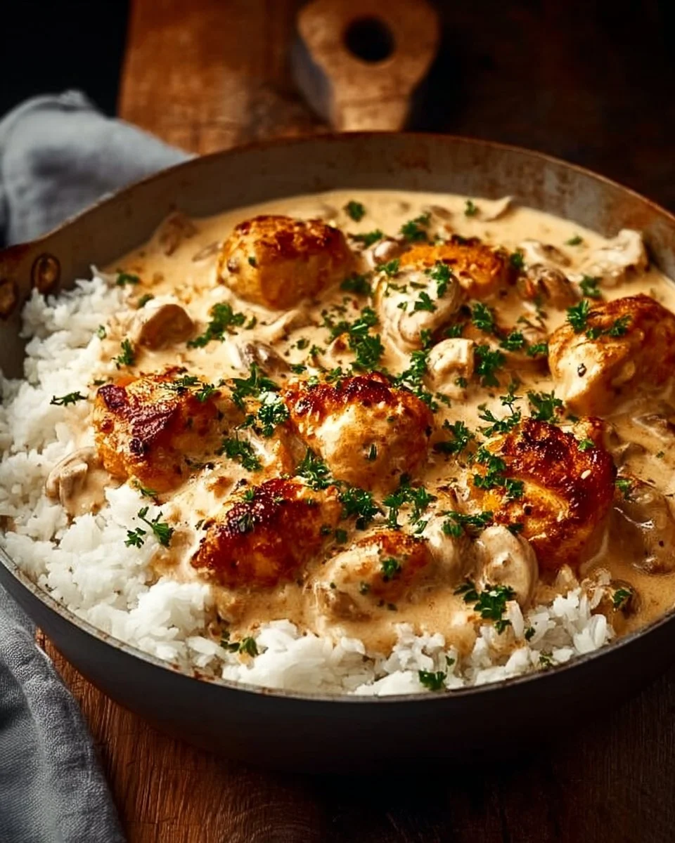 Creamy Smothered Chicken and Rice