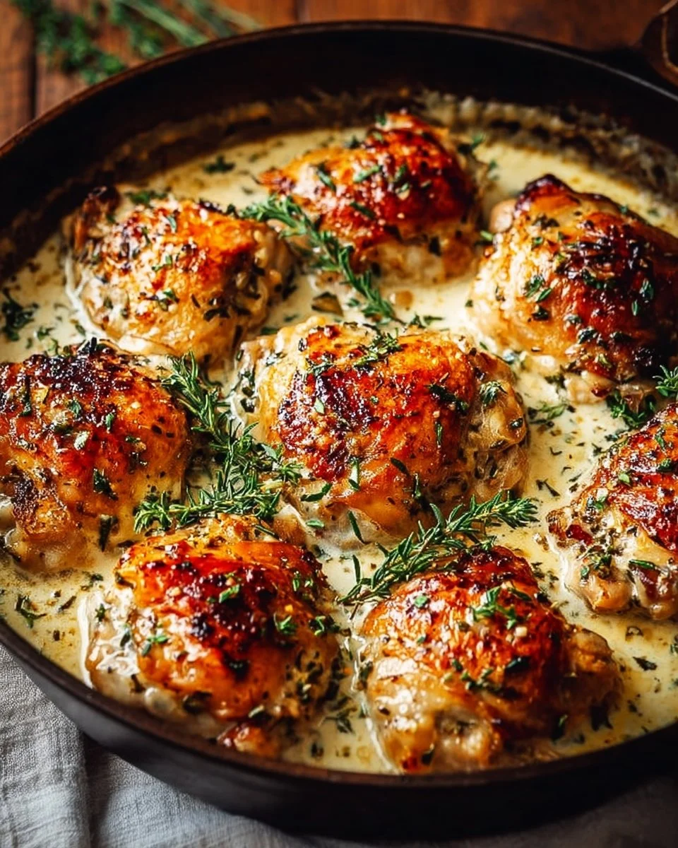 Creamy Garlic Chicken Thighs (Restaurant-Style, 30 Minutes)