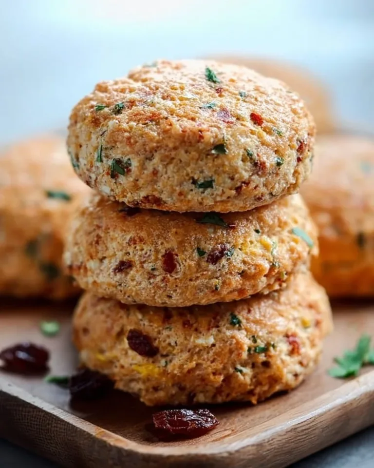 High-protein breakfast biscuits on a wooden table