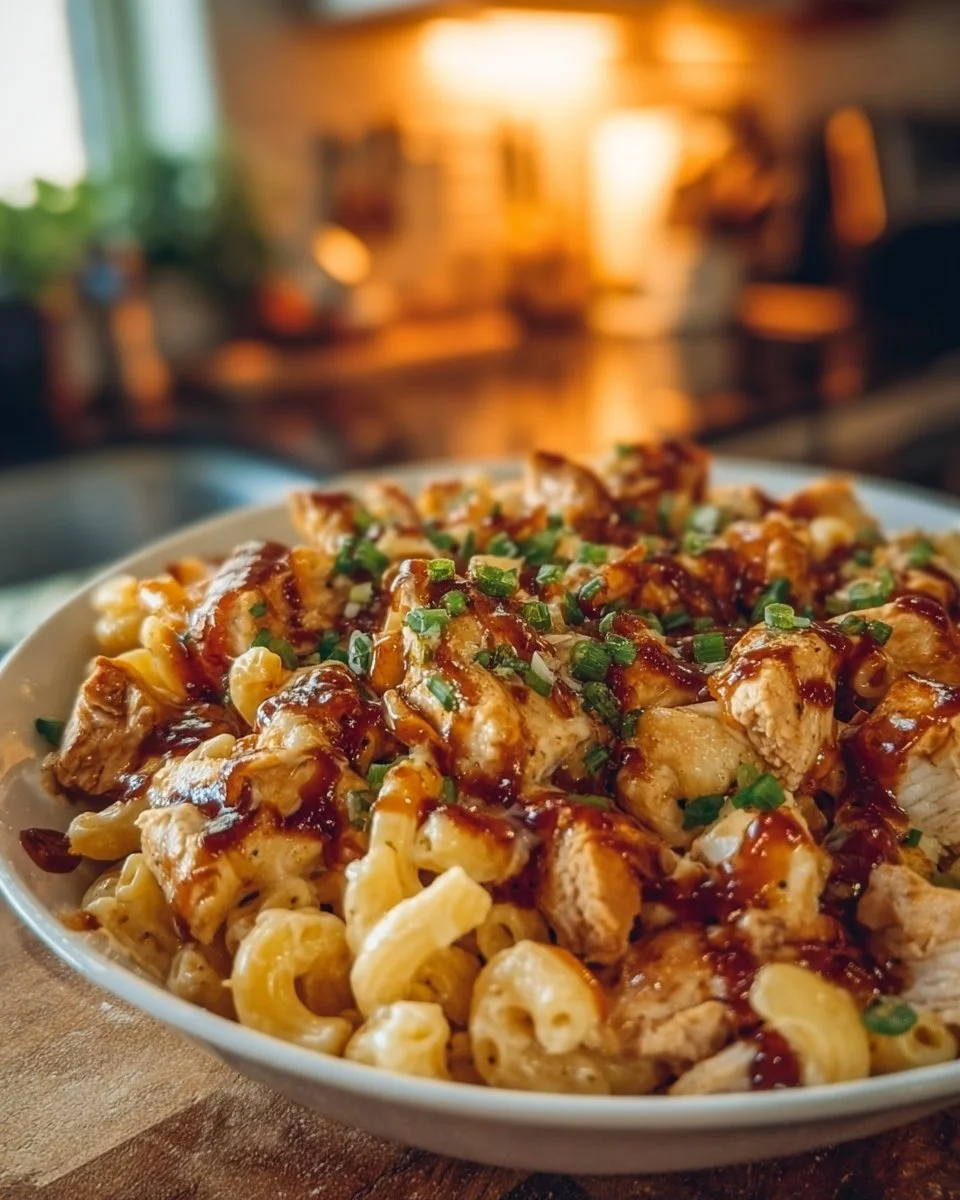 High-Protein Honey BBQ Chicken Mac & Cheese