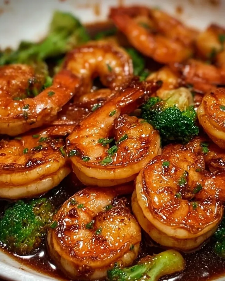 Delicious high-protein honey garlic shrimp served on a plate