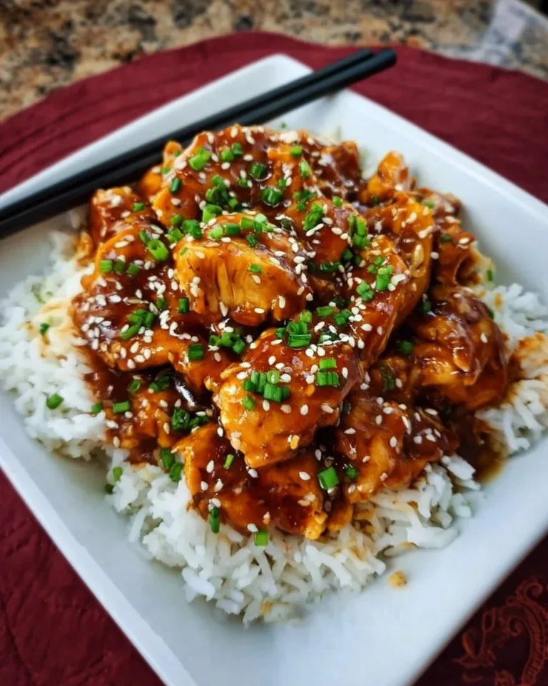 Delicious Instant Pot Honey Garlic Chicken served with vegetables