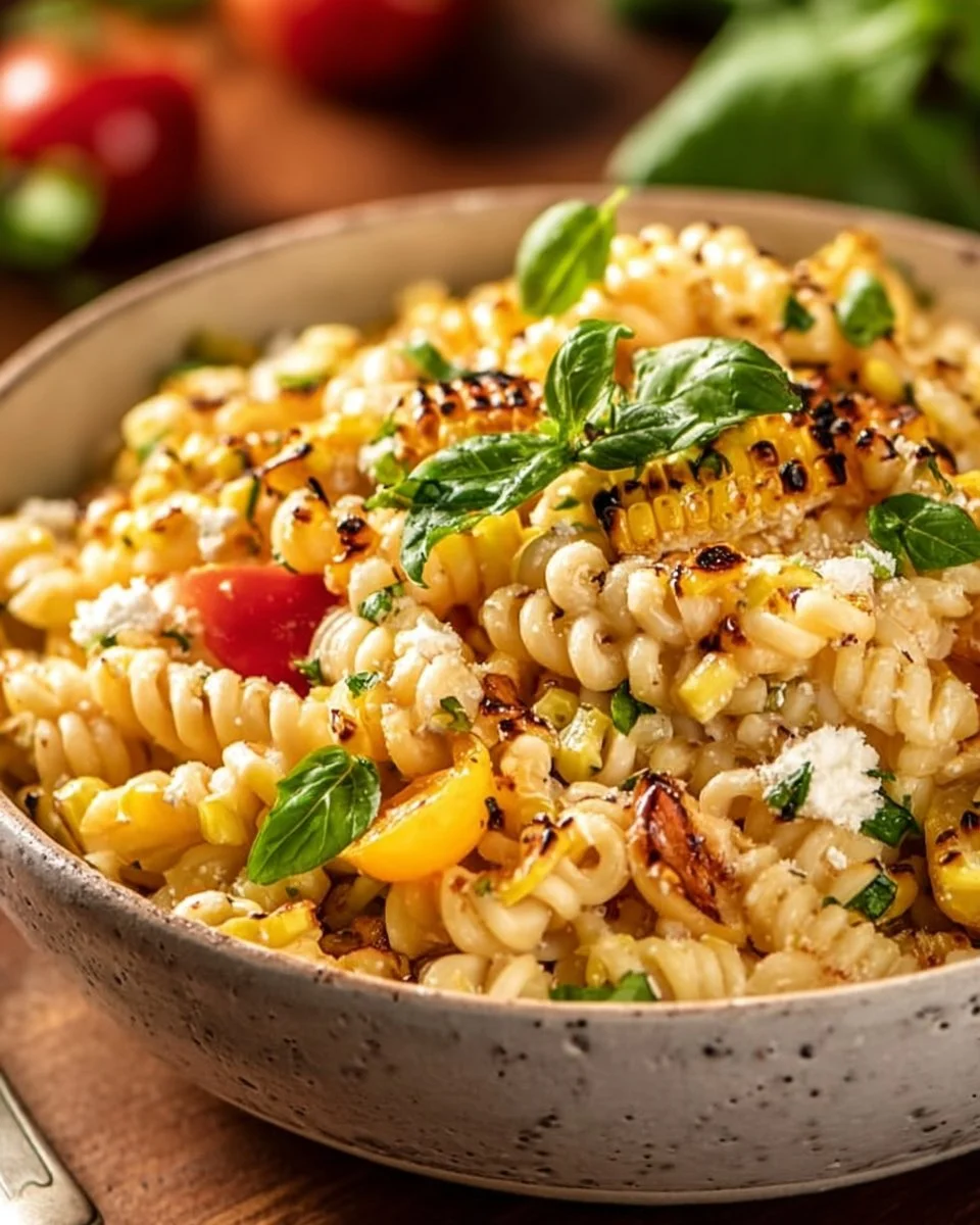 Juicy Street Corn Pasta Salad