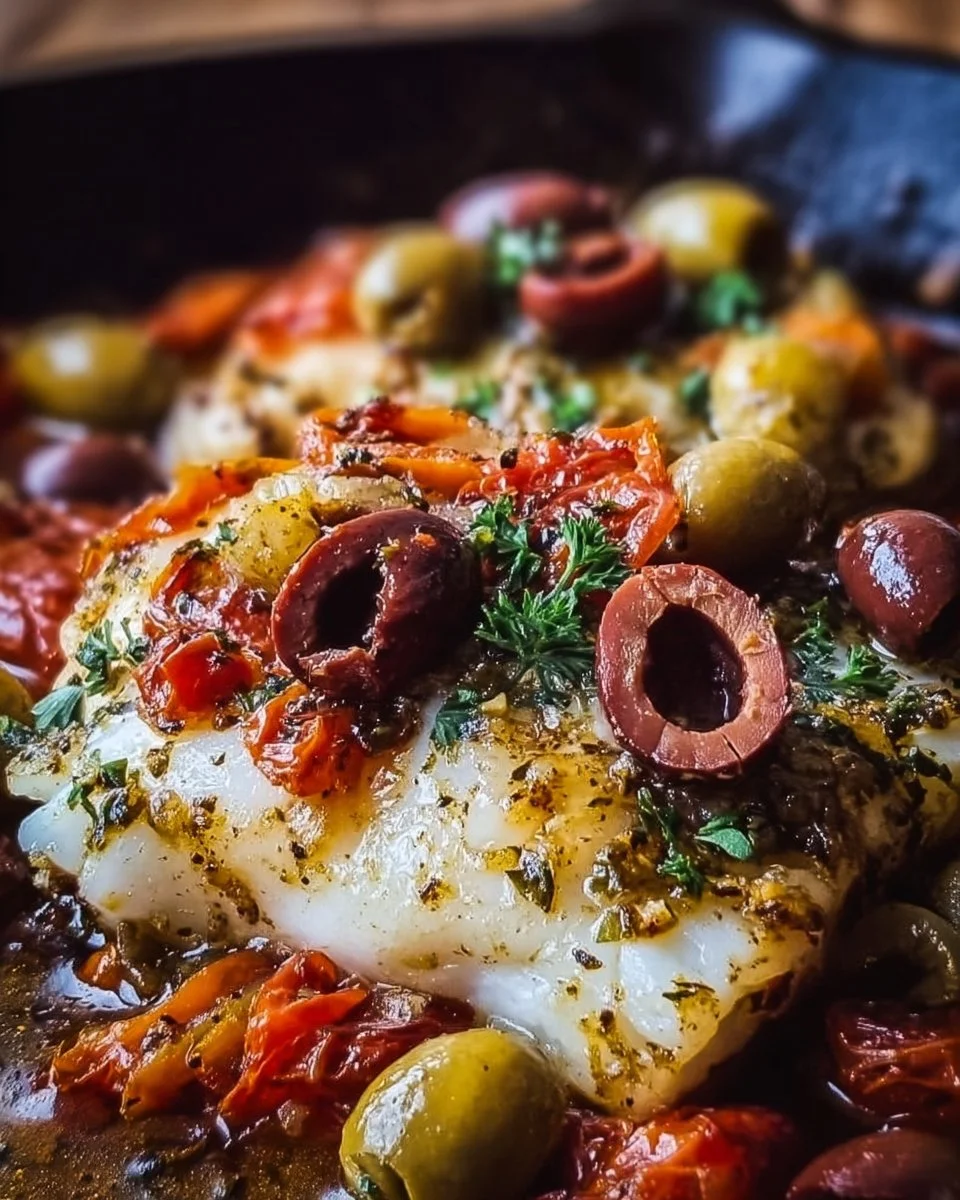 Mediterranean Baked Cod with Olives