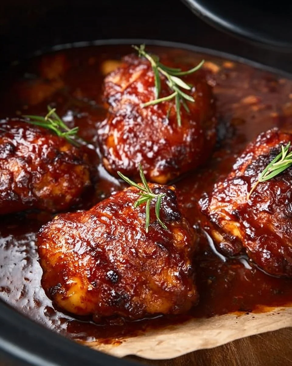 Slow Cooker BBQ Chicken Thighs